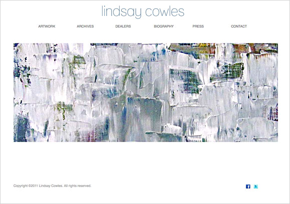 The homepage for Lindsay Cowles, contemporary artist.