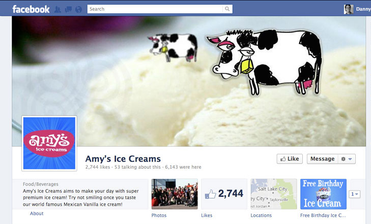 Facebook timeline image for Amy's Ice Creams.